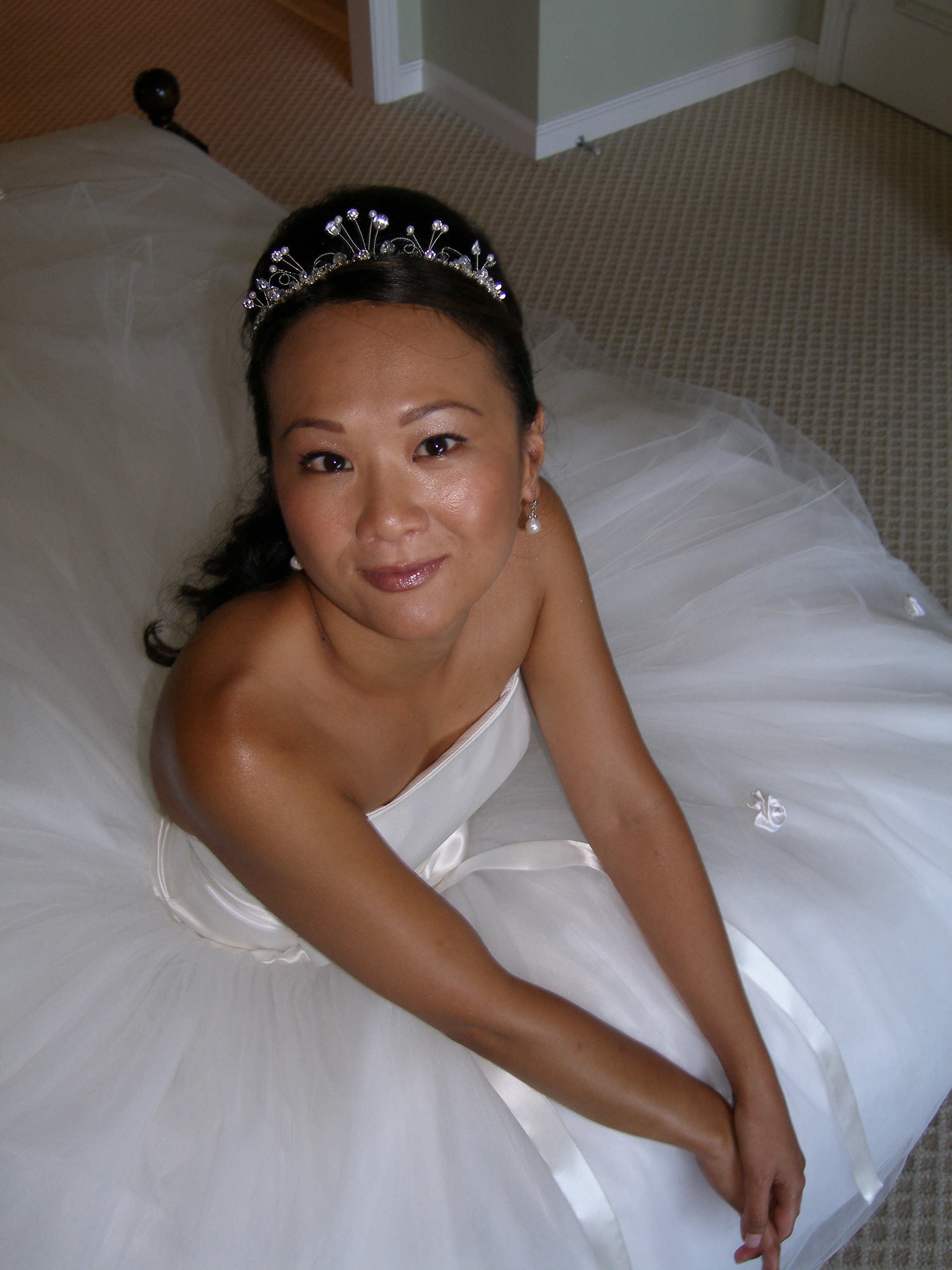 Tami in her wedding dress