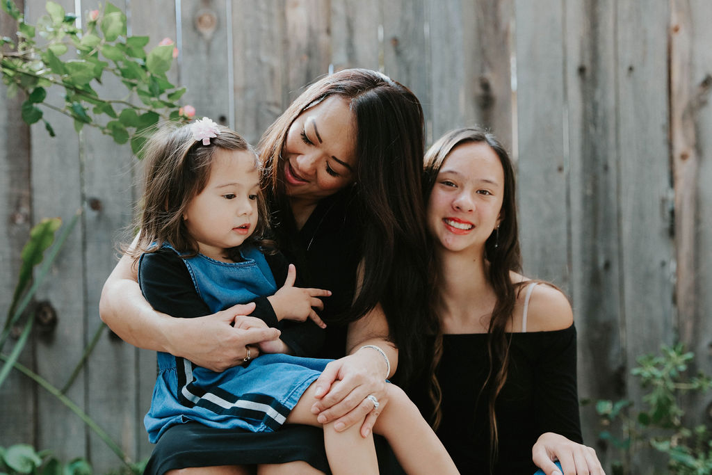 Tami, Chloe, and Emma outdoors